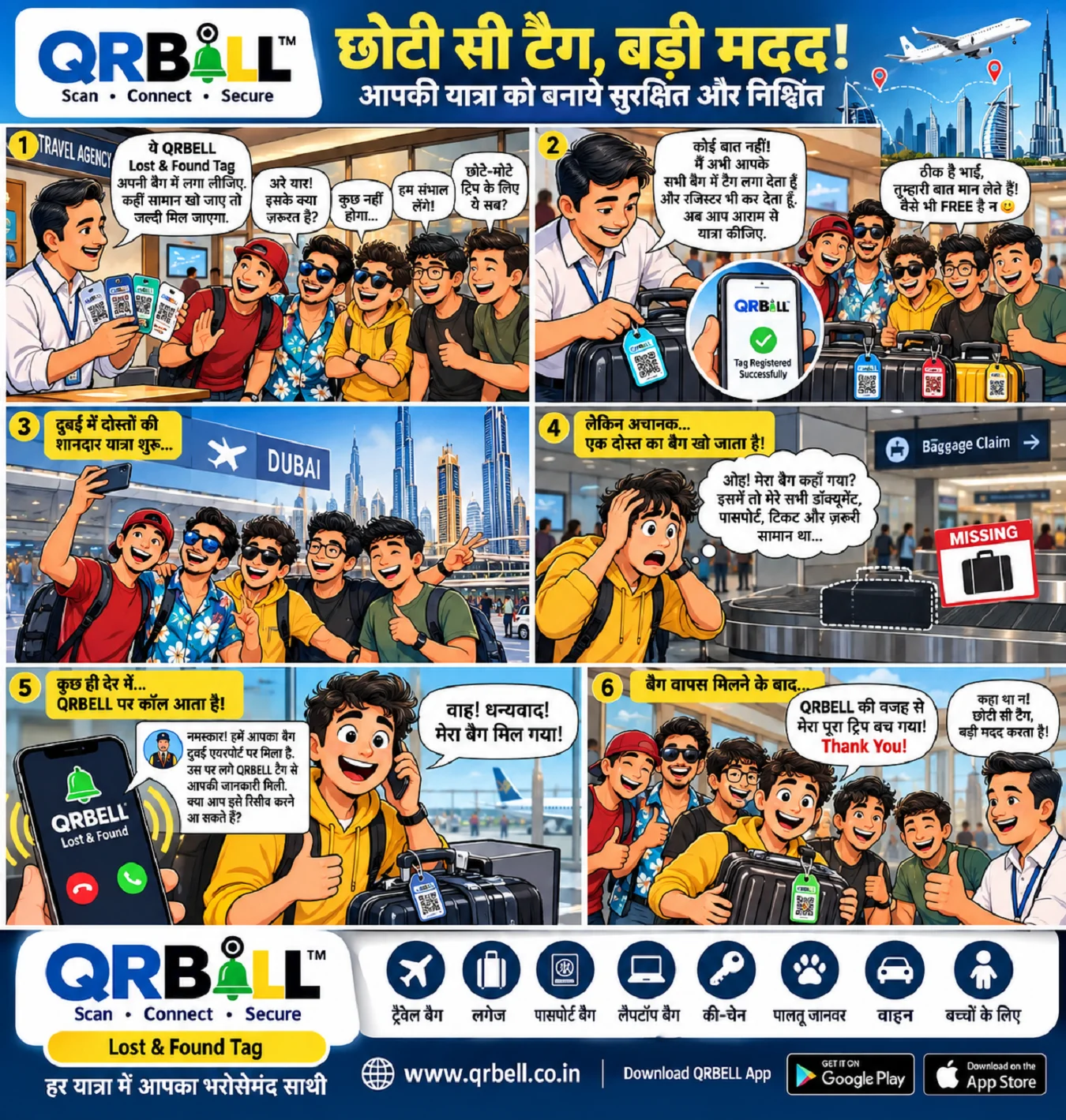 QRBELL Lost & Found Tag: A Smart Travel Companion for Safer and Stress-Free Journeys