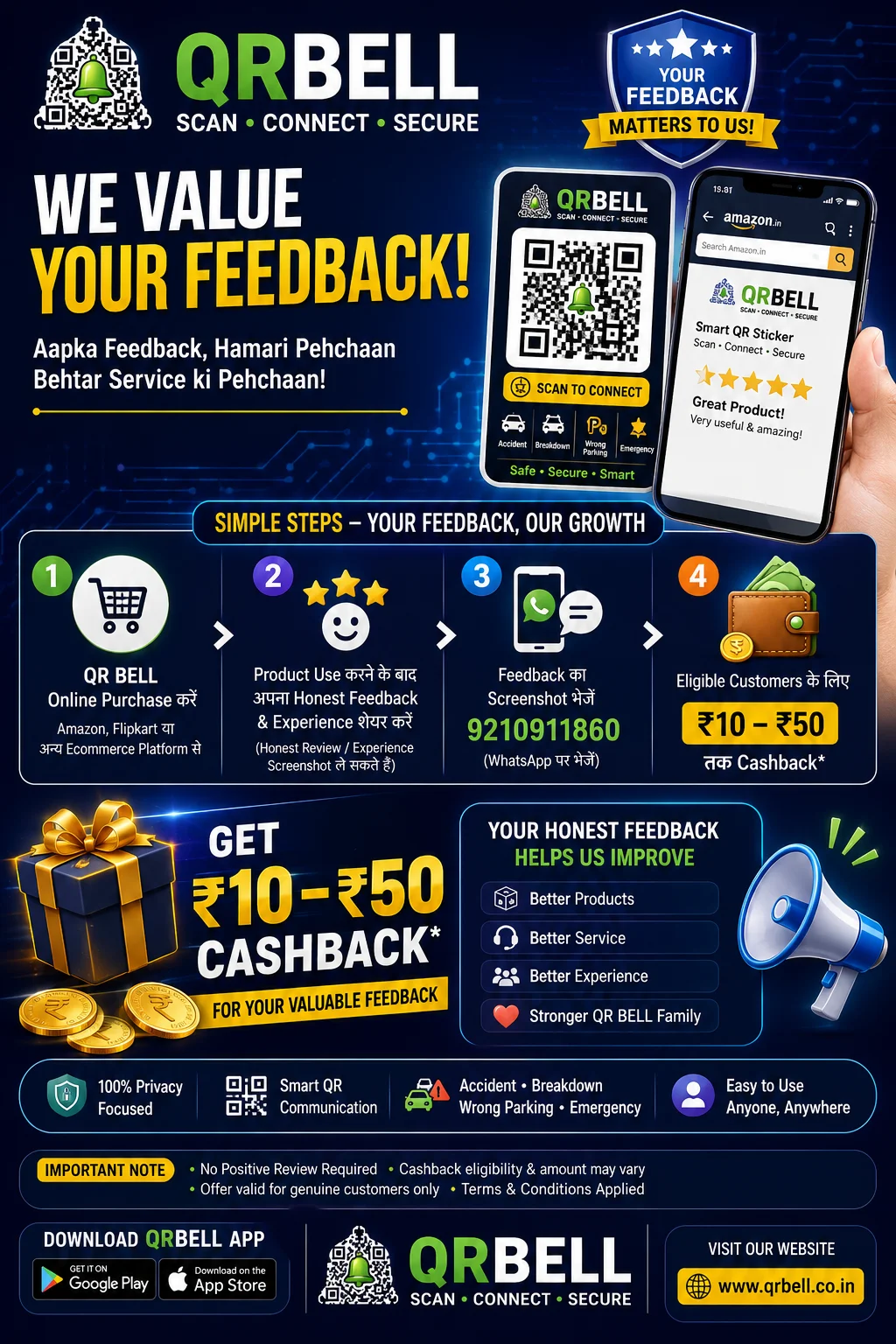 QR BELL Customer Feedback Program – Share Your Honest Experience & Get Rewarded