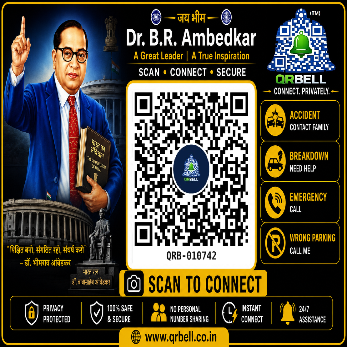 QR BELL- AMBEDKAR TAG
