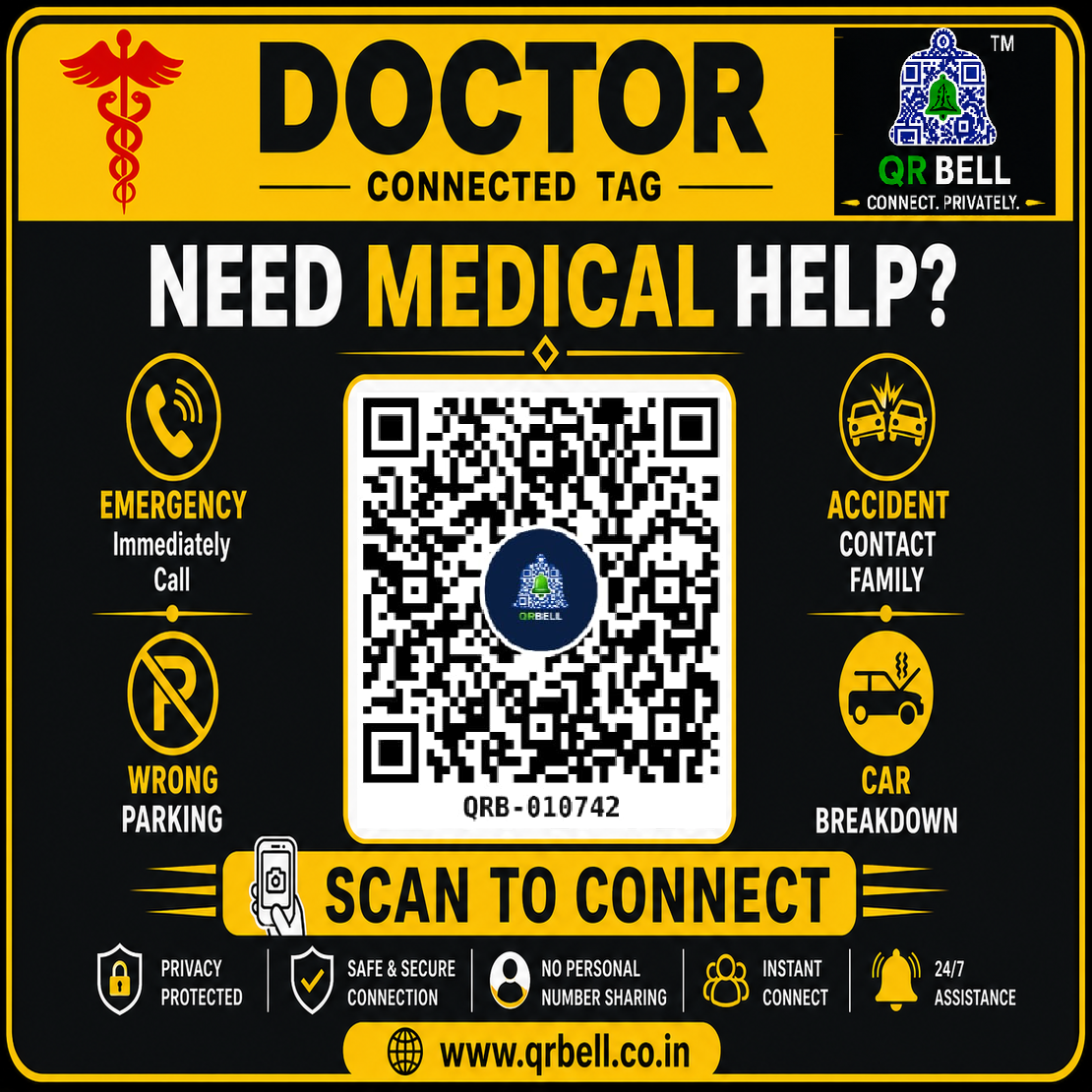 QR BELL - Doctor Connected Tag